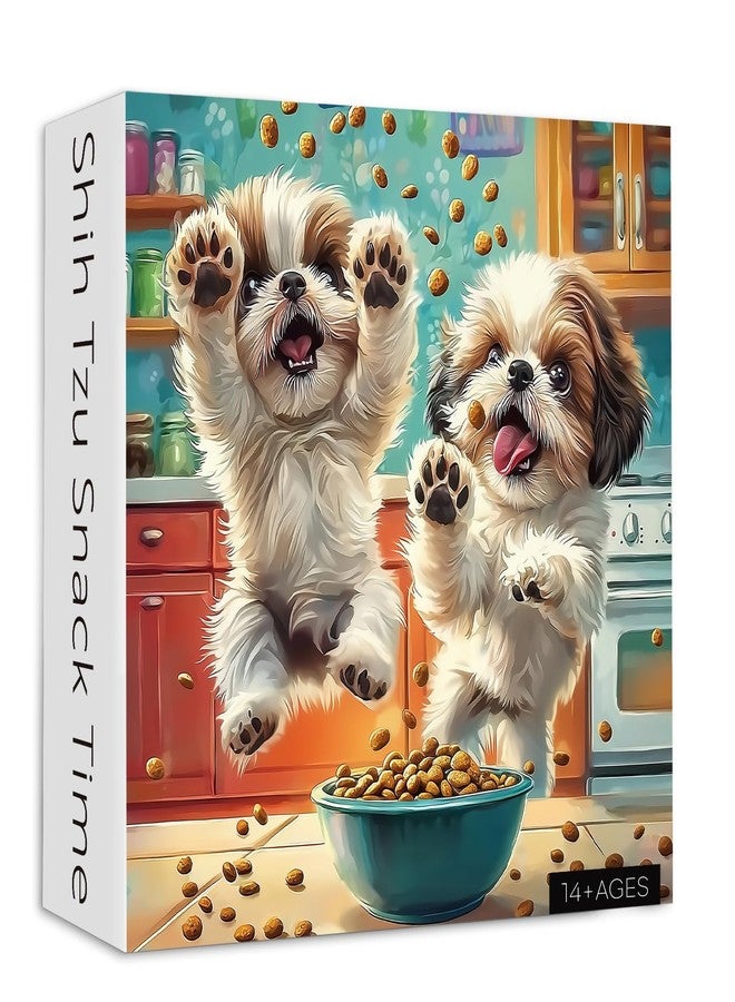 PICKFORU Shih Tzu Snack Time Puzzles for Adults 1000 Pieces, Funny Dog Kitchen Jigsaw Puzzle, Challenging Difficult Unique Cute Puppy Theme as Wall Decor - Image 1